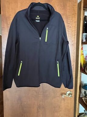 tek gear Black Pullover with Neon Yellow Logo